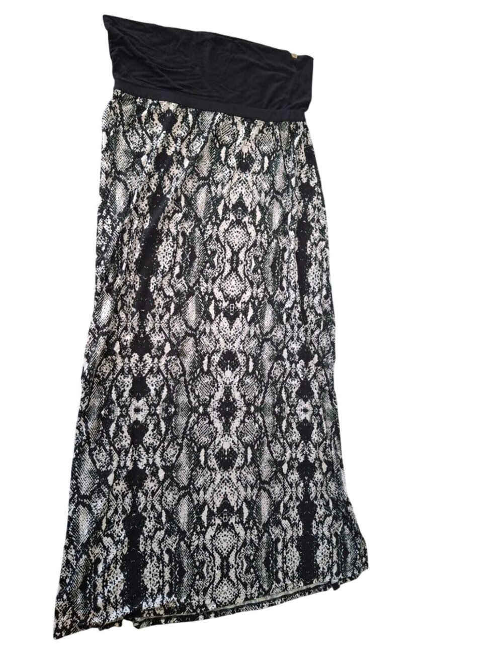 Calvin Klein Snake Print Midi Skirt M Quiet Luxury Chic Luxe Style Stretch